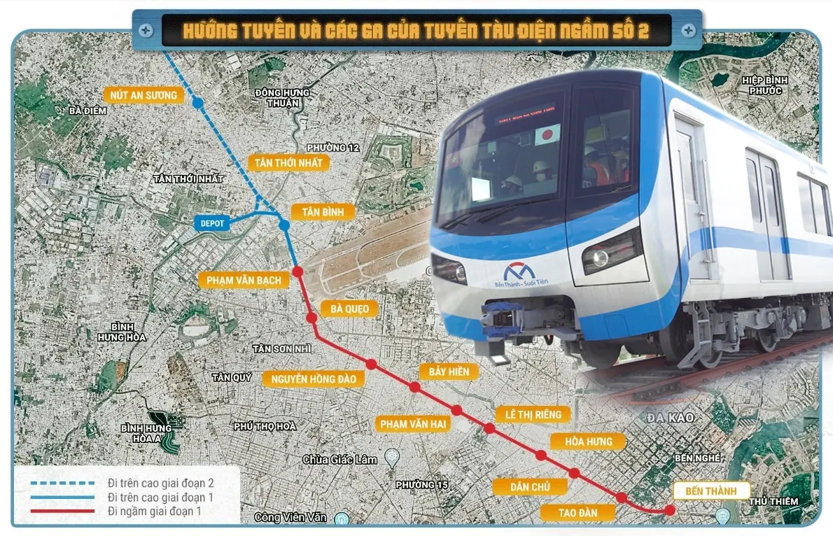 Quy hoạch hướng tuyến Metro số 2 Bến Thành – Tham Lương